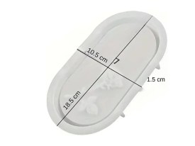 Molde silicona bandeja oval chica rosa con hoja